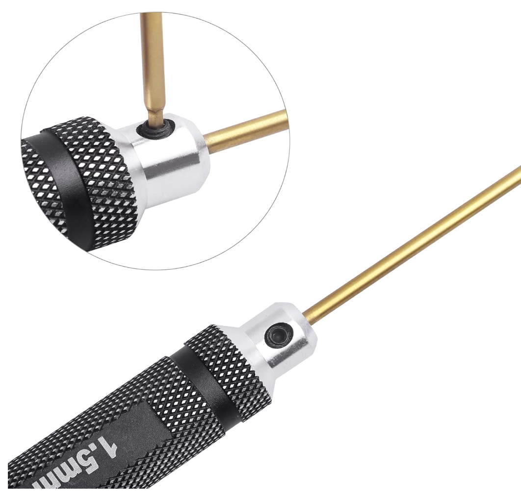 HobbyPark Titanium Hex Driver Set – 0.9mm/1.27mm/1.3mm/1.5mm/2.0mm/2.5mm/3.0mm Small and 17mm Hex Wrench Set RC Car Tools Kit