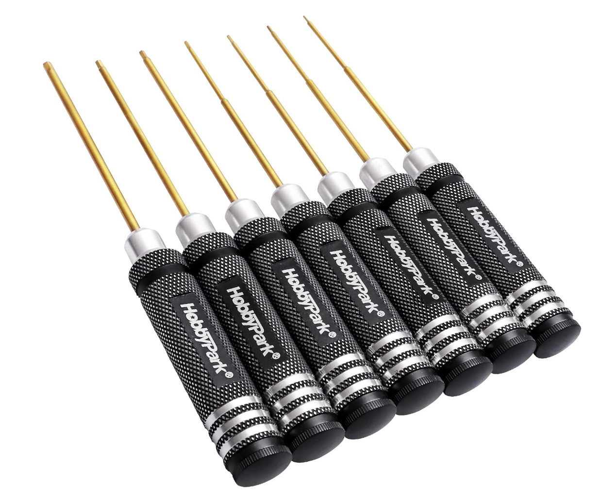 HobbyPark Titanium Hex Driver Set – 0.9mm/1.27mm/1.3mm/1.5mm/2.0mm/2.5mm/3.0mm Small and 17mm Hex Wrench Set RC Car Tools Kit