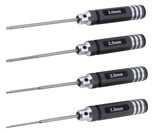 "HobbyPark 4pcs RC Hex Screwdriver Set – 1.5mm, 2.0mm, 2.5mm, 3.0mm Repair Tool Kit"