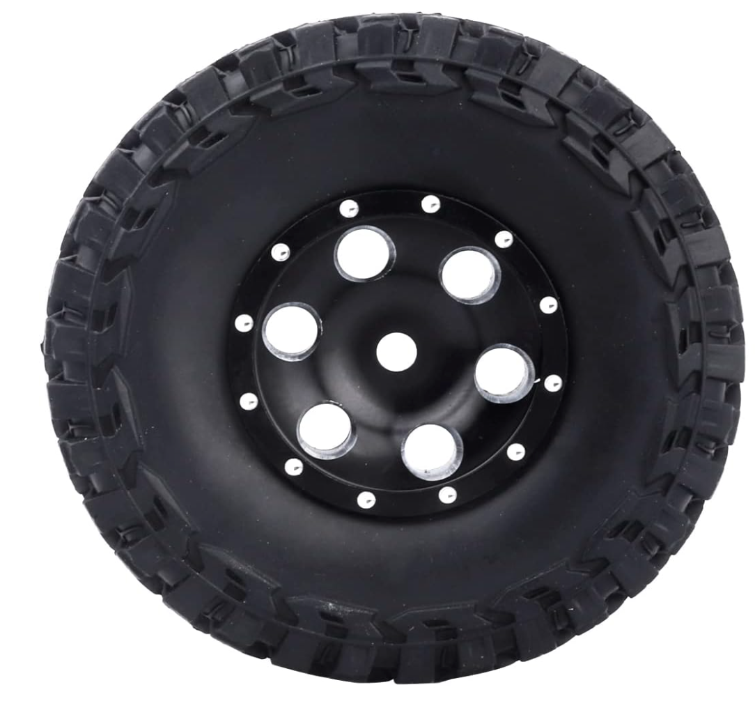 HobbyPark 1.0" Beadlock Wheels & Tires with Extended Spacers for 1/24 Axial SCX24 Crawler (4-Pack)