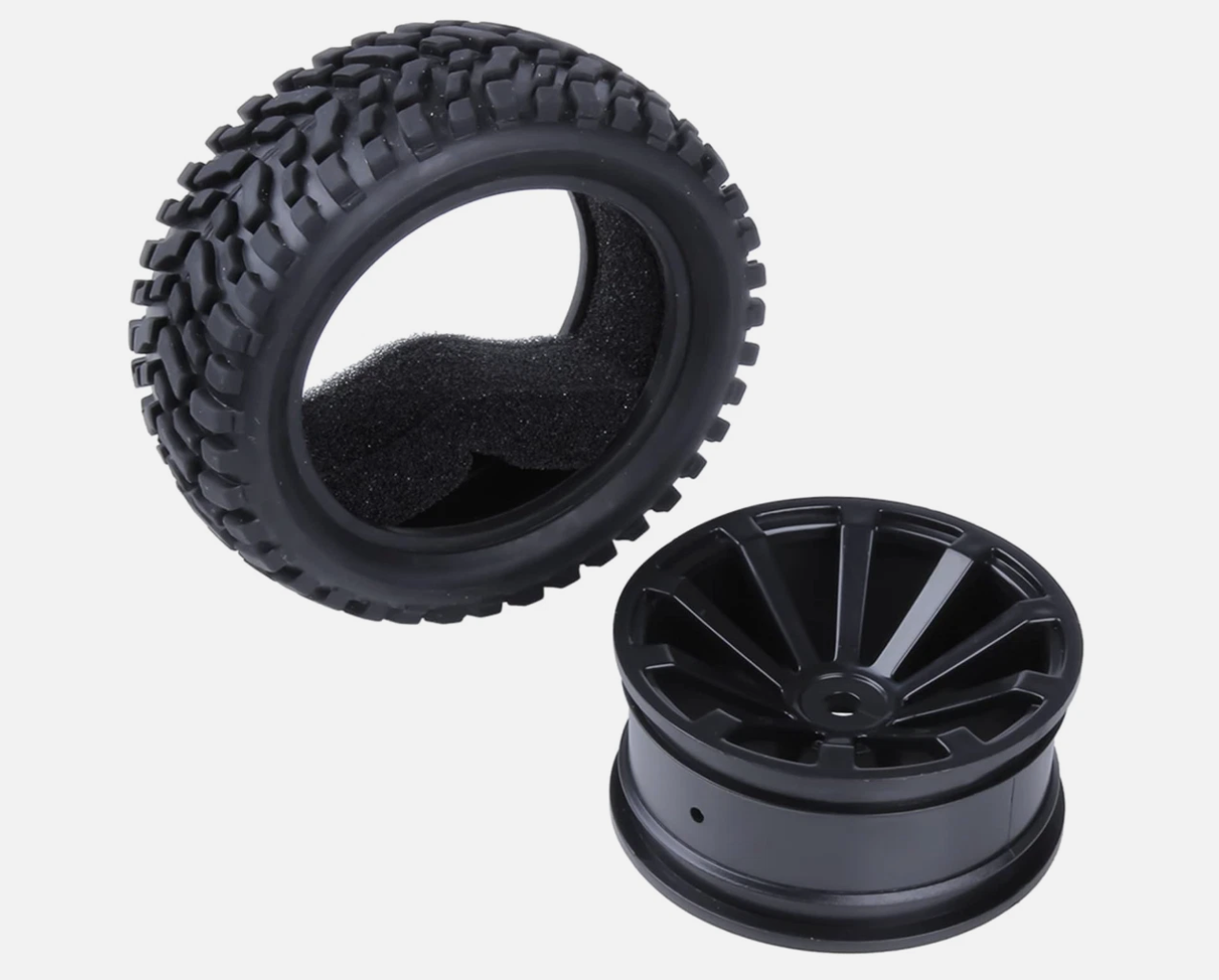 HobbyPark 4-Pack 2.99" Rubber RC Car Tires & Wheels – 12mm Hex Hub, Durable Off-Road Grip