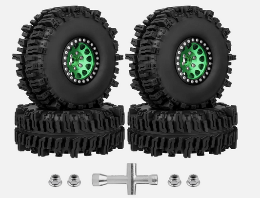 HobbyPark 4.7" 1.9" RC Crawler Tires & Wheels Set (4-Pack) for SCX10, TRX4, Gen8